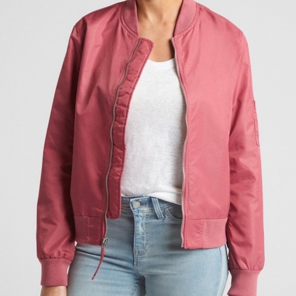 Gap Dusted Pink Nylon Bomber Jacket